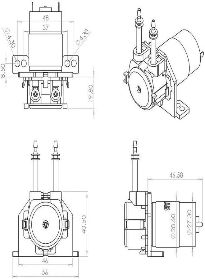 REES52 12V DC DIY Peristaltic Liquid Pump Dosing Pump Peristaltic Pump for Aquarium Laboratory Analytical Pump 2mm ID x 4mm OD 5-40 ml/min - Image 2